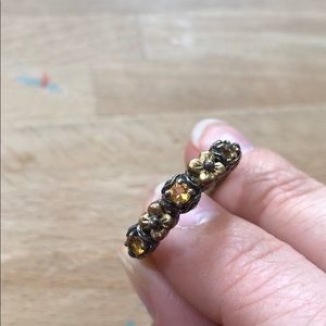 Silver, Gold and topaz ring